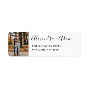 Custom Photo Couple Wedding Return Address Label