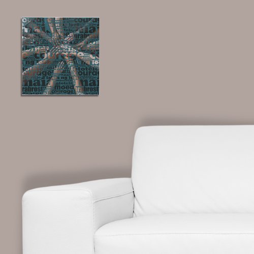 Custom Photo Courage Typography Pattern Faux Canvas Print