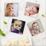 Custom Photo Create Your Own Add Picture Square Coaster Set<br><div class="desc">Custom photo square coaster set with image template. Just add your favorite pictures and easily create your own.</div>