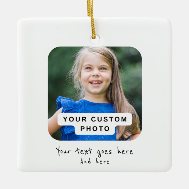 Custom photo, create your own  ceramic ornament (Front)