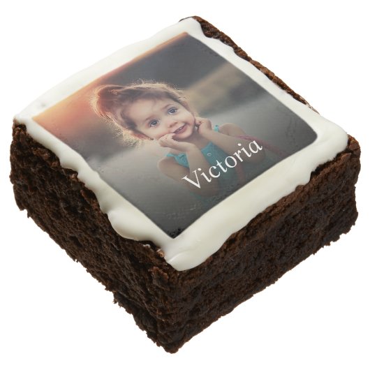 Custom Photo Create Your Own Personalized Brownie (Angled)