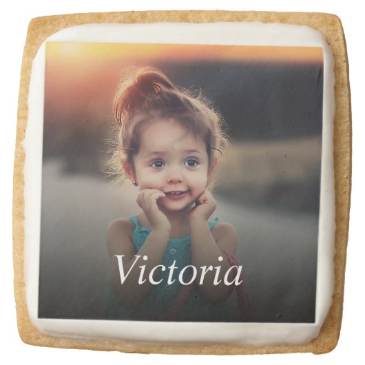 Custom Photo Create Your Own Personalized Square Shortbread Cookie (Front)