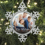 Custom Photo Create Your Own Snowflake Pewter Christmas Ornament<br><div class="desc">Create your own personalized ornament with your custom image and name. Add your favorite photo, design or artwork to create something really unique. To edit this design template, click 'Change' and upload your own image as shown above. Click 'Customize' button to add text, customize fonts and colors. Treat yourself or...</div>