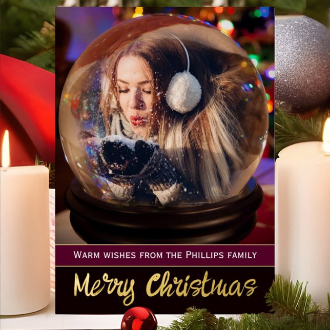 Custom Photo Crystal Snowglobe, Christmas Lights Cards (Creator Uploaded)