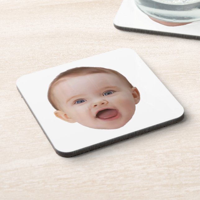 Custom Photo, Custom Photo Face Beverage Coaster (Left Side)