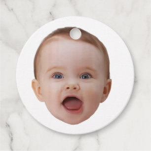 Custom Photo, Custom Photo Face Favor Tags