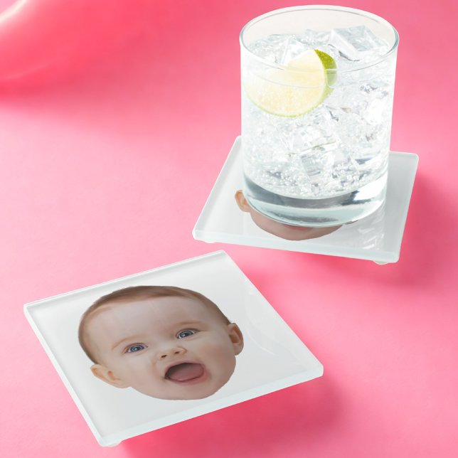Custom Photo, Custom Photo Face Glass Coaster (Creator Uploaded)