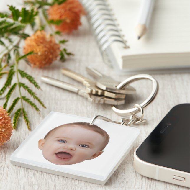 Custom Photo, Custom Photo Face Keychain (Front Right)