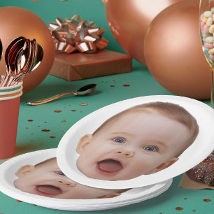 Custom Photo, Custom Photo Face Paper Plates
