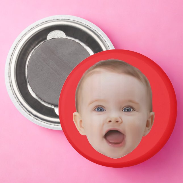 Custom Photo , Custom Photo Face Red Magnet (Creator Uploaded)