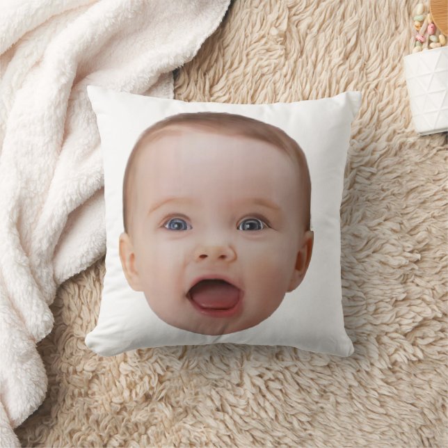 Custom Photo, Custom Photo Face Throw Pillow (Blanket)