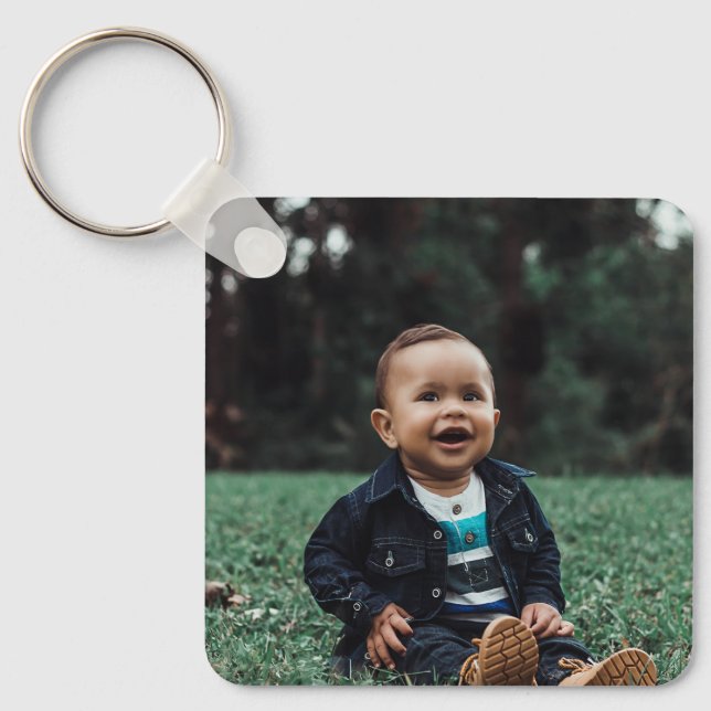 Custom Photo Cute Kids Two sided Create Your Own Keychain (Front)