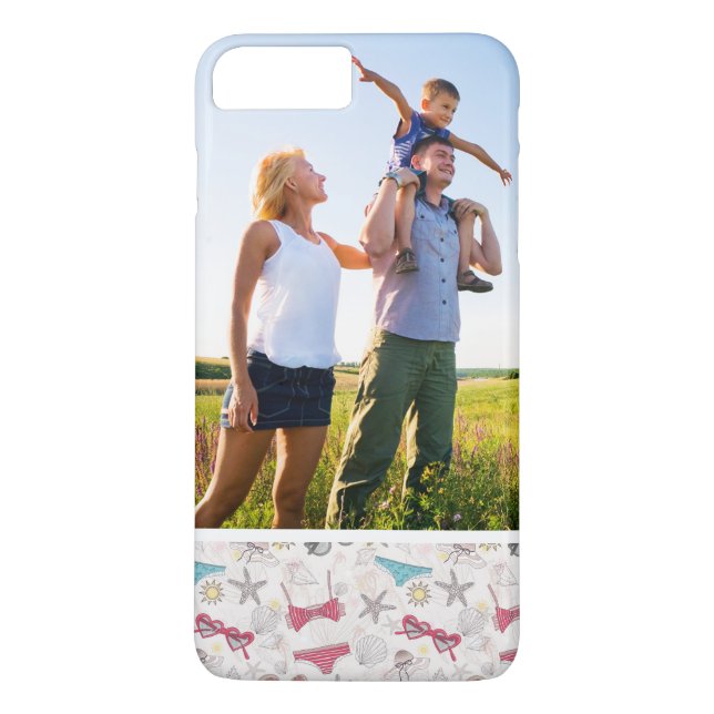 Custom Photo Cute Summer Abstract Pattern Case-Mate iPhone Case (Back)