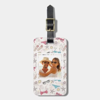 Custom Photo Cute Summer Abstract Pattern Luggage Tag by trendzilla at Zazzle