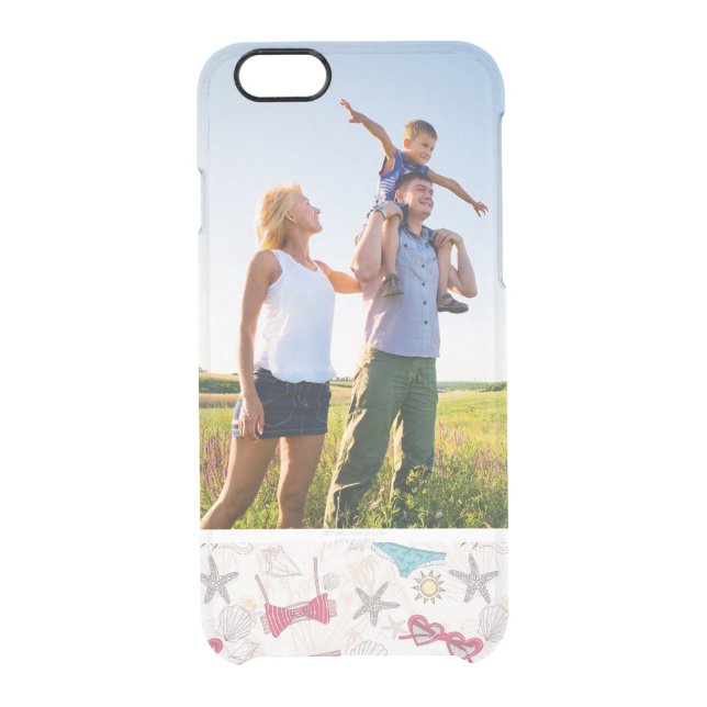 Custom Photo Cute Summer Abstract Pattern Uncommon iPhone Case (Back)