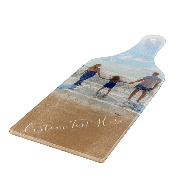 Custom Photo Cutting Board Your Photos and Text (Corner)