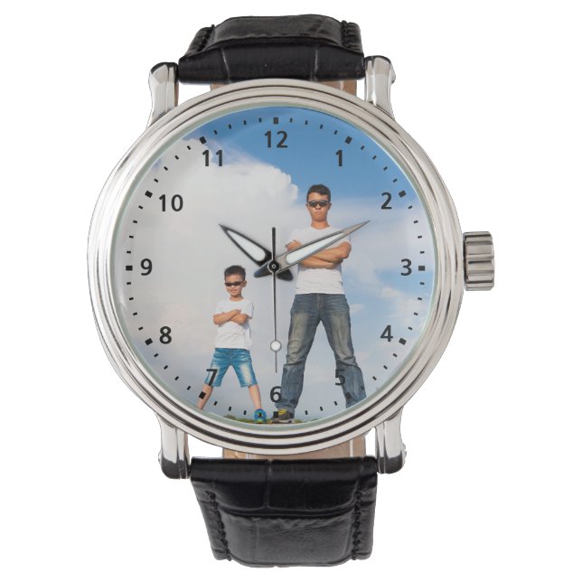 Custom Photo Dad Analog Wrist eWatch Watch (Front)