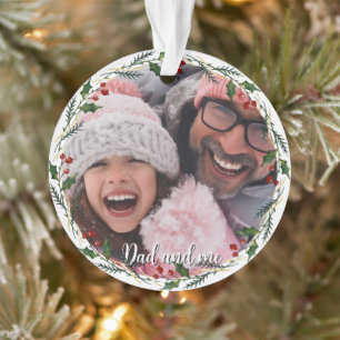 Custom Photo Dad and Me Gift Memory Christmas Ornament