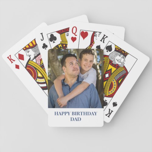Custom Photo Dad Birthday Playing Cards