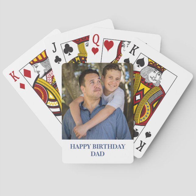 Custom Photo Dad Birthday Playing Cards (Back)