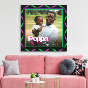 Custom Photo Dad Daughter Son Family Keepsake Canvas Print