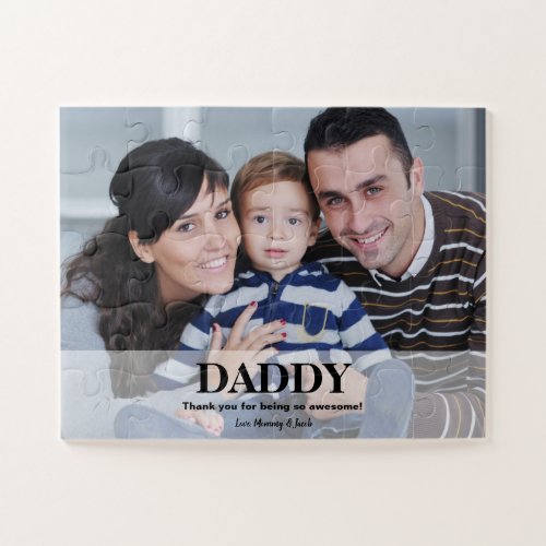 Custom Photo Daddy Thank You Youre Awesome Jigsaw Puzzle
