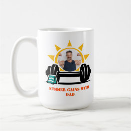 Custom photo Dad's Summer Barbell Father's Day Coffee Mug