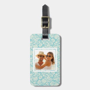 Custom Photo Damask Pattern 3 Luggage Tag