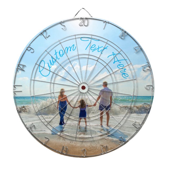 Custom Photo Dart Board Personalized Text (Front)