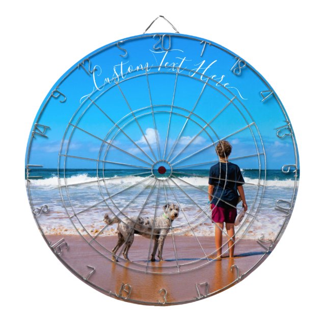 Custom Photo Dart Board with Text Personalized (Front)