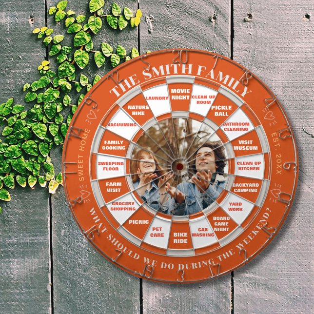 Custom Photo Dartboard Plus Activity Decision (One dartboard serves two functions, you may play in traditional way, or use it for your weekend plan)
