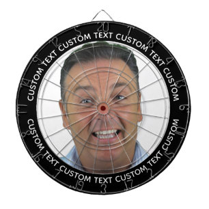 Custom Photo Dartboard & Text - BLACK Surround