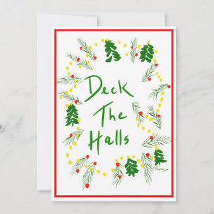 Custom Photo Deck the Halls Christmas Card