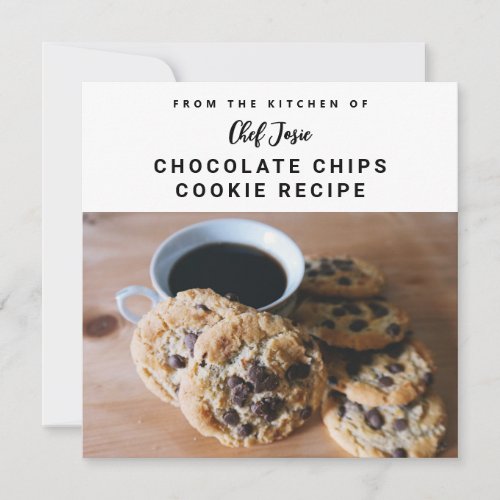 Custom Photo Design Cookie Recipe Card