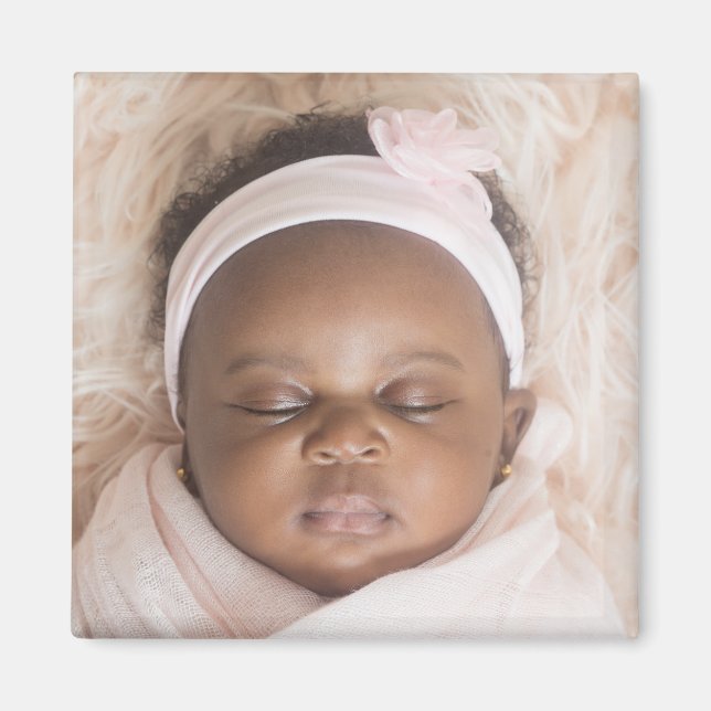 Custom Photo Design Your Own Upload Picture Square Magnet (Front)