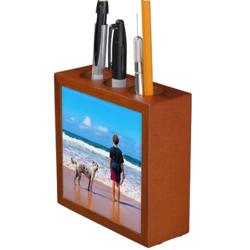 Custom Photo Desk Organizer Gift with Your Photos