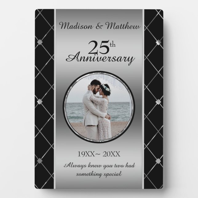 Custom Photo Diamonds Anniversary Plaque (Front)