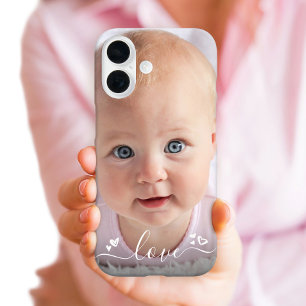 Custom Photo DIY Personalized Modern Love Script iPhone 16 Case