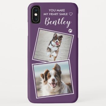 Custom Photo Dog Cat Pet Collage Cute Quote Photo Iphone Xs Max Case by BlackDogArtJudy at Zazzle