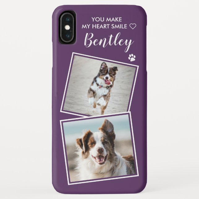 Custom Photo Dog Cat Pet Collage Cute Quote Photo Case-Mate iPhone Case (Back)