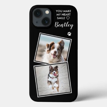 Custom Photo Dog Cat Pet Collage Cute Quote Photo Iphone 13 Case by BlackDogArtJudy at Zazzle