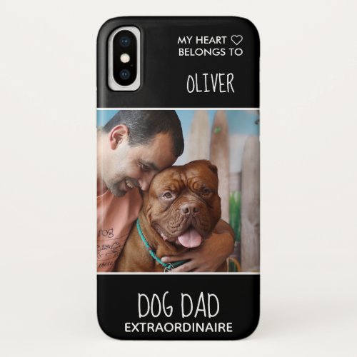 Custom Photo Dog Dad Black Pet iPhone XS Case