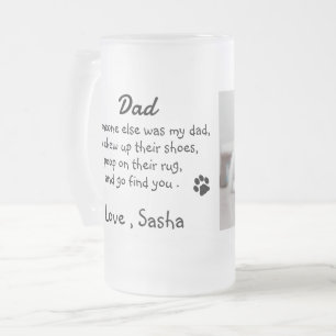 Custom Photo Dog Dad Frosted Glass Beer Mug