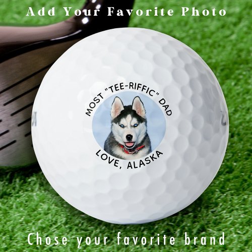 Custom Photo DOG DAD Personalized Golfer Wilson Golf Balls