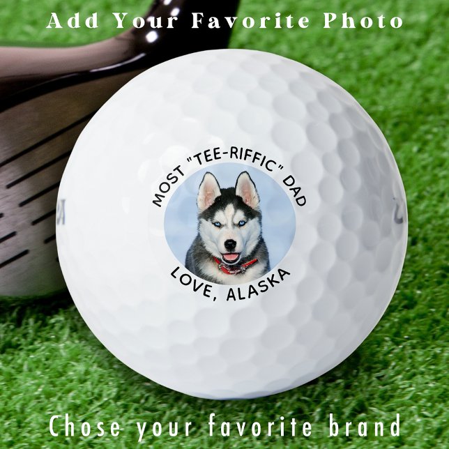 Custom Photo DOG DAD Personalized Golfer Wilson Golf Balls (Creator Uploaded)