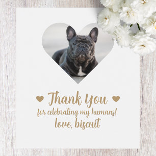 Custom Photo Dog I Do Too Wedding Wine Label