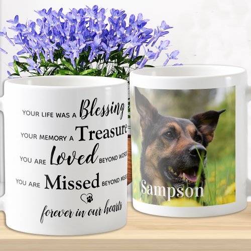 Custom Photo Dog Loss Remembrance Pet Memorial Coffee Mug