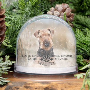 Custom Photo Dog Memorial Loved Beyond Words Snow Globe