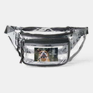 Custom Photo Dog Mom Pet Lover Cute Puppy Dad LGBT Clear Fanny Pack