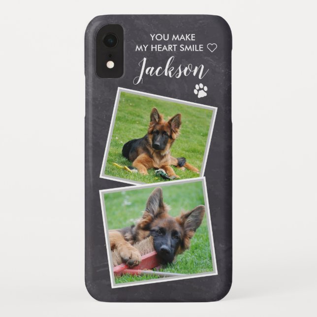Custom Photo Dog Pet Cat Collage Cute Quote Photo Case-Mate iPhone Case (Back)